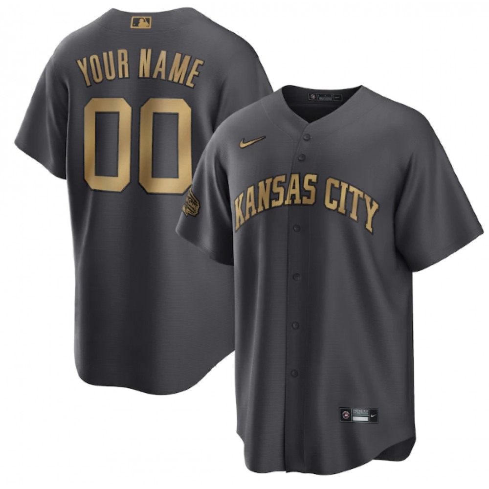 Men's Kansas City Royals ACTIVE Player Custom 2022 All-Star Charcoal Cool Base Stitched Baseball Jersey 1