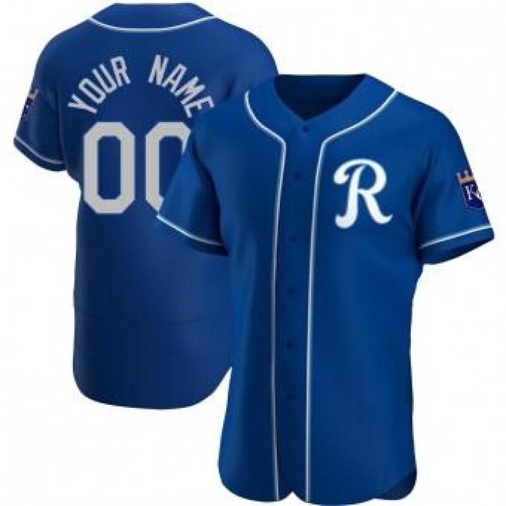 Men's Kansas City Royals Blue Customized Stitched MLB Jersey 1