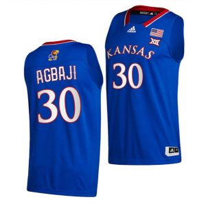 Men's Kansas Jayhawks #30 Ochai Agbaji Royal Basketball Stitched Jersey