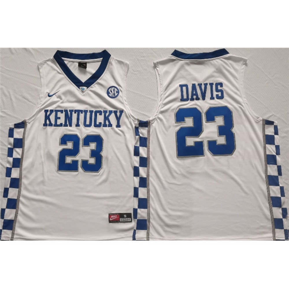 Men's Kentucky Wildcats #23 Anthony Davis White Stitched Jersey 1