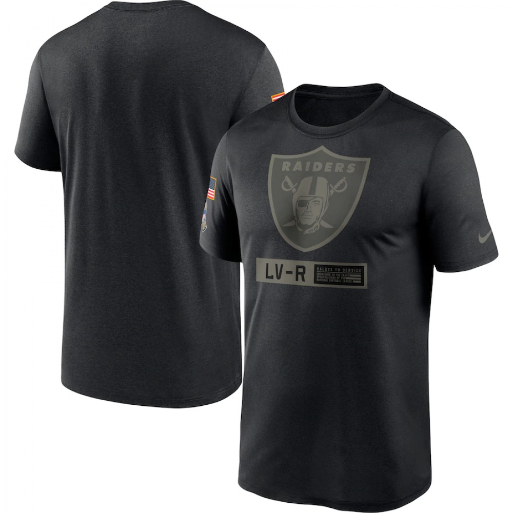 Men's Las Vegas Raiders 2020 Black Salute To Service Performance T-Shirt 1
