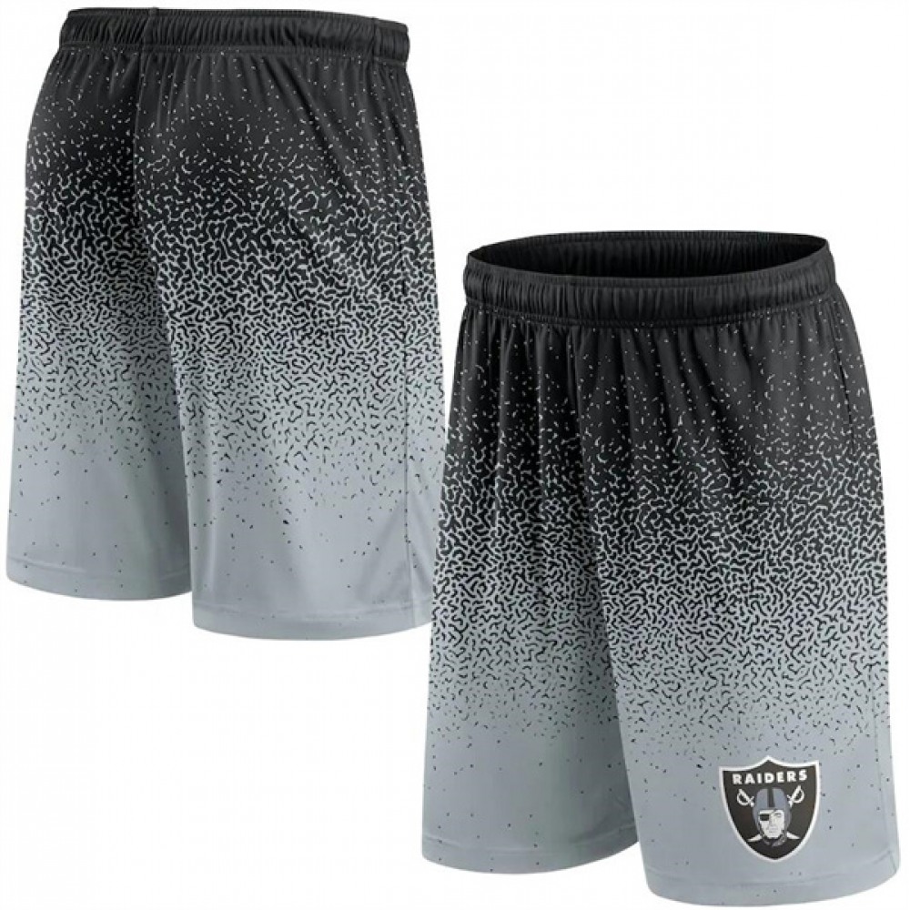 Men's Las Vegas Raiders Black/Silver Ombre Shorts 1