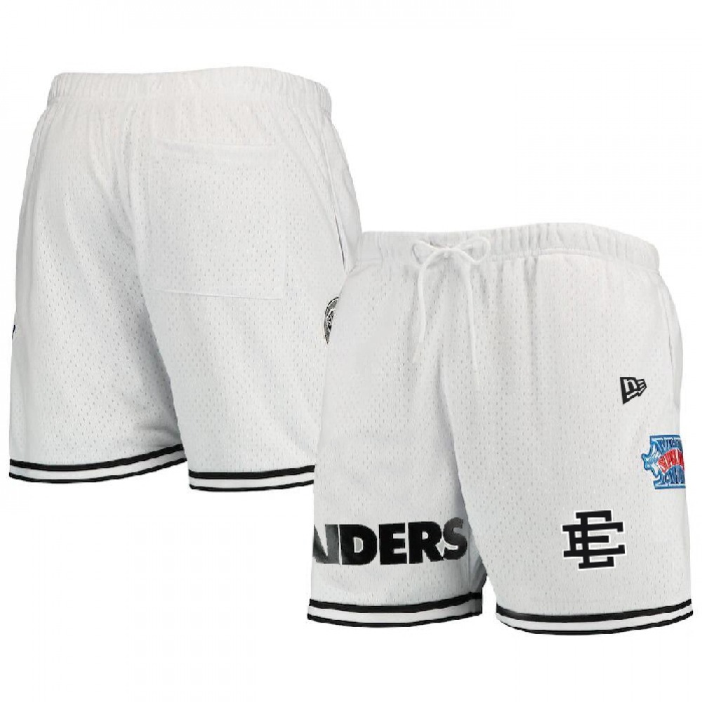 Men's Las Vegas Raiders Pro White/Black Shorts 001 1
