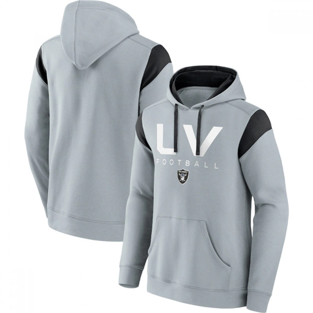 Men's Las Vegas Raiders Silver Call The Shot Pullover Hoodie 1