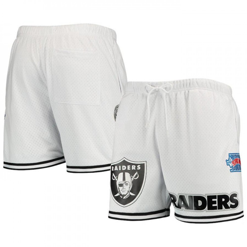 Men's Las Vegas Raiders White Mesh Shorts 1