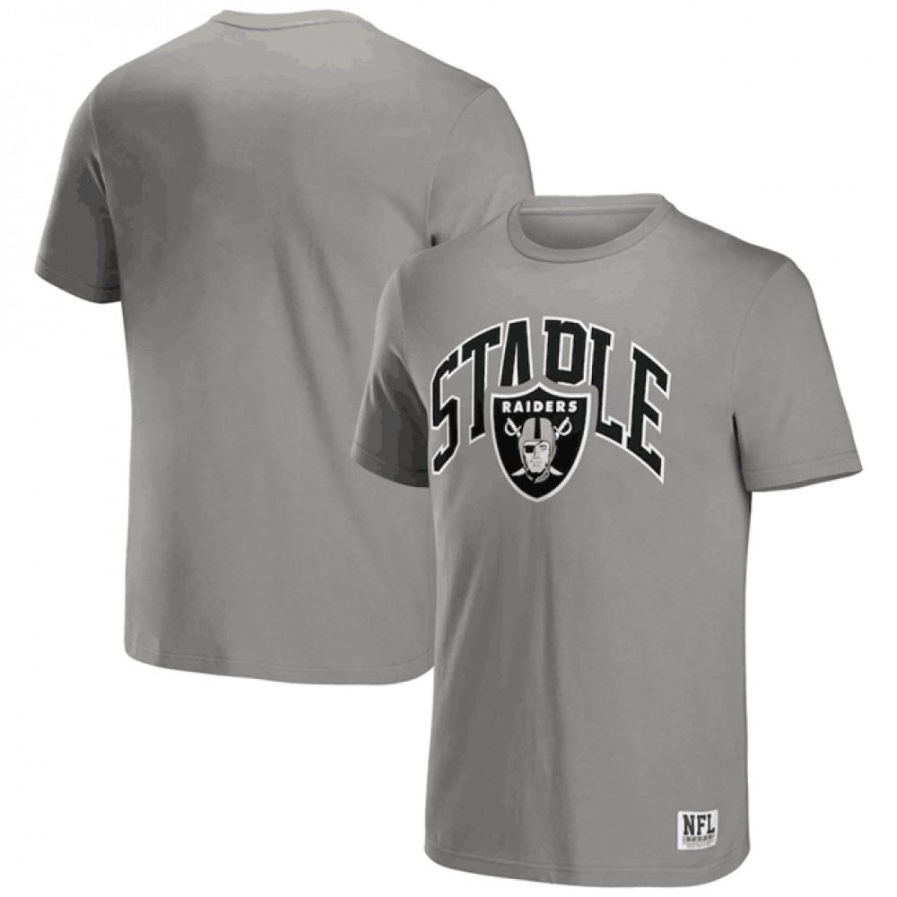 Men's Las Vegas Raiders x Staple Grey Logo Lockup T-Shirt 1