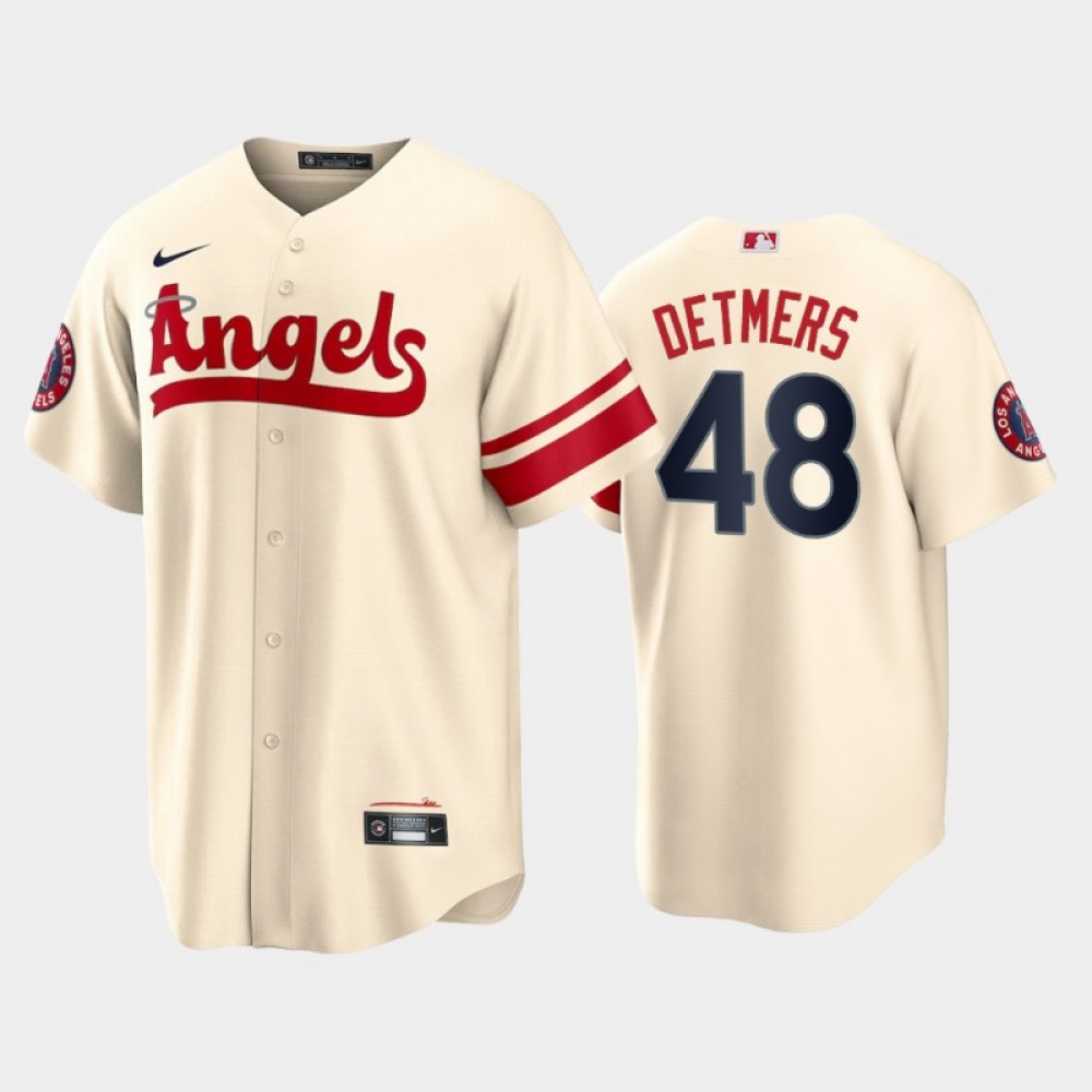 Men's Los Angeles Angels #48 Reid Detmers 2022 Cream City Connect Cool Base Stitched Jersey 1