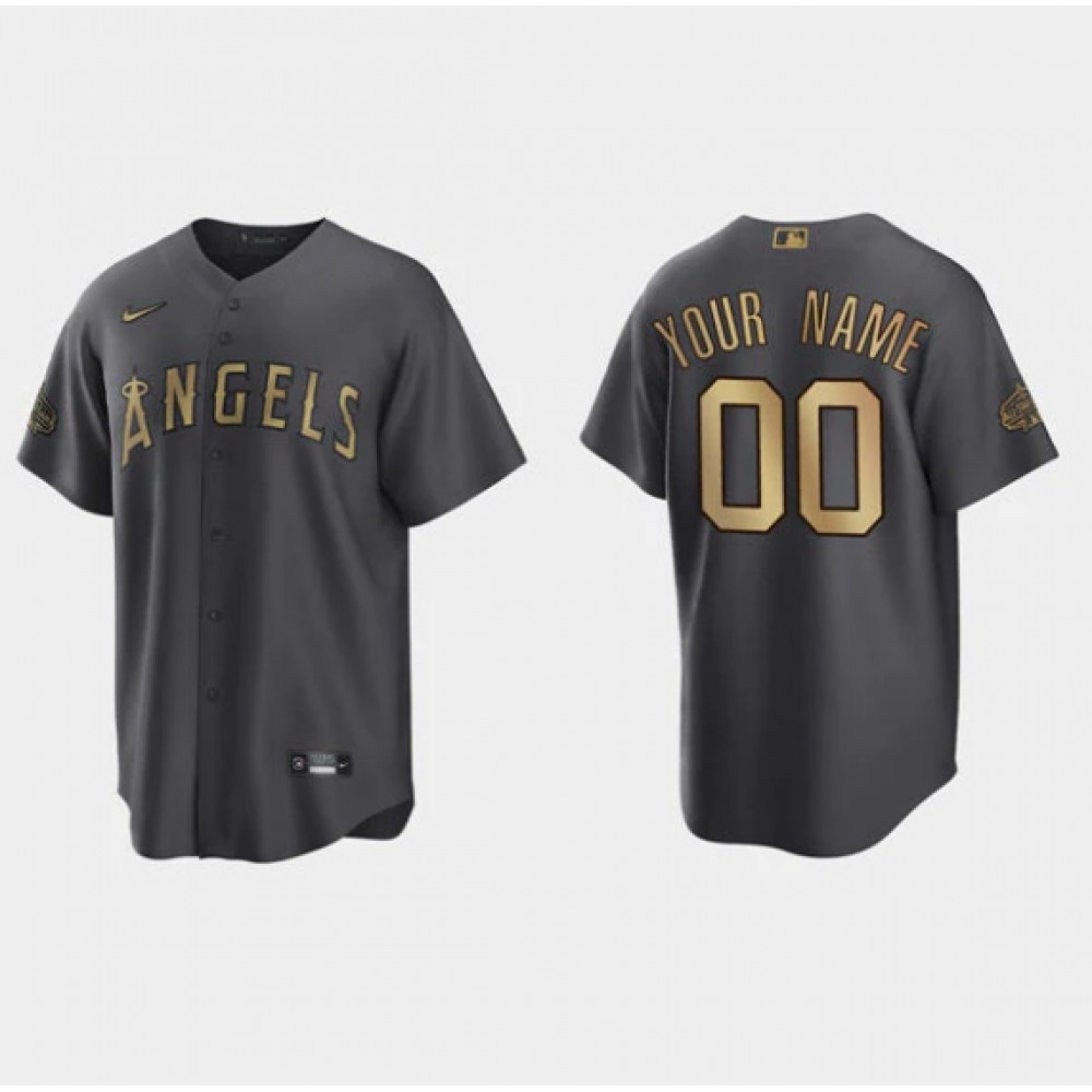 Men's Los Angeles Angels ACTIVE Player Custom 2022 All-star Charcoal Cool Base Stitched Jersey 1