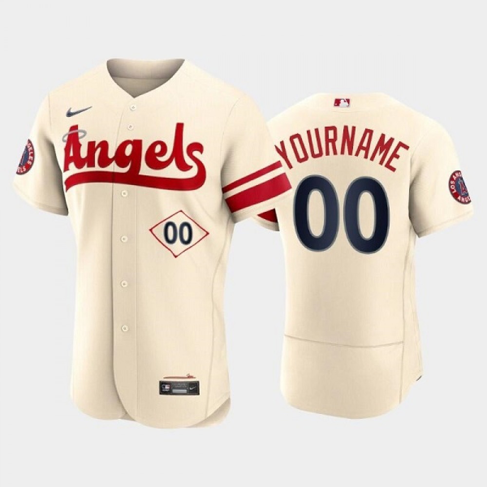 Men's Los Angeles Angels ACTIVE Player Custom 2022 Cream City Connect Flex Base Stitched Jersey 1