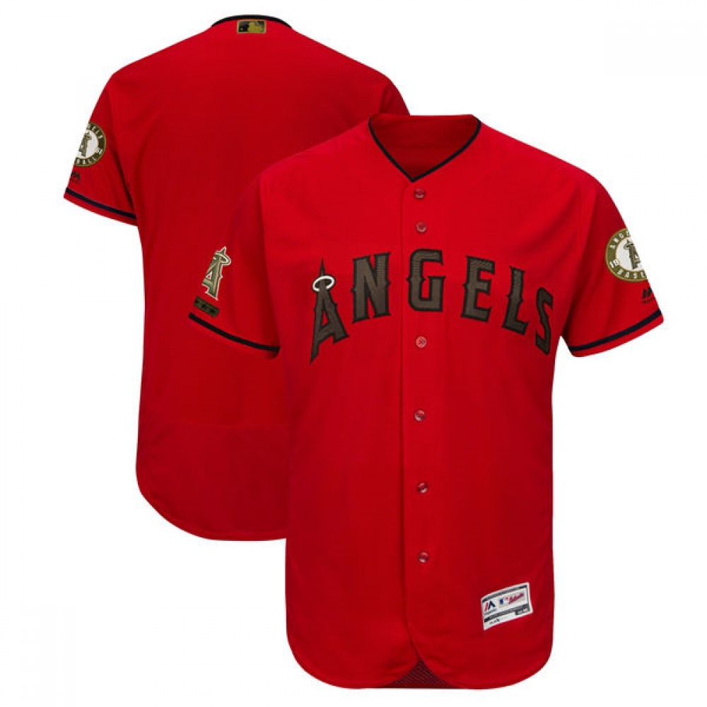 Men's Los Angeles Angels Blank Red 2018 Memorial Day Flexbase Stitched MLB Jersey 1