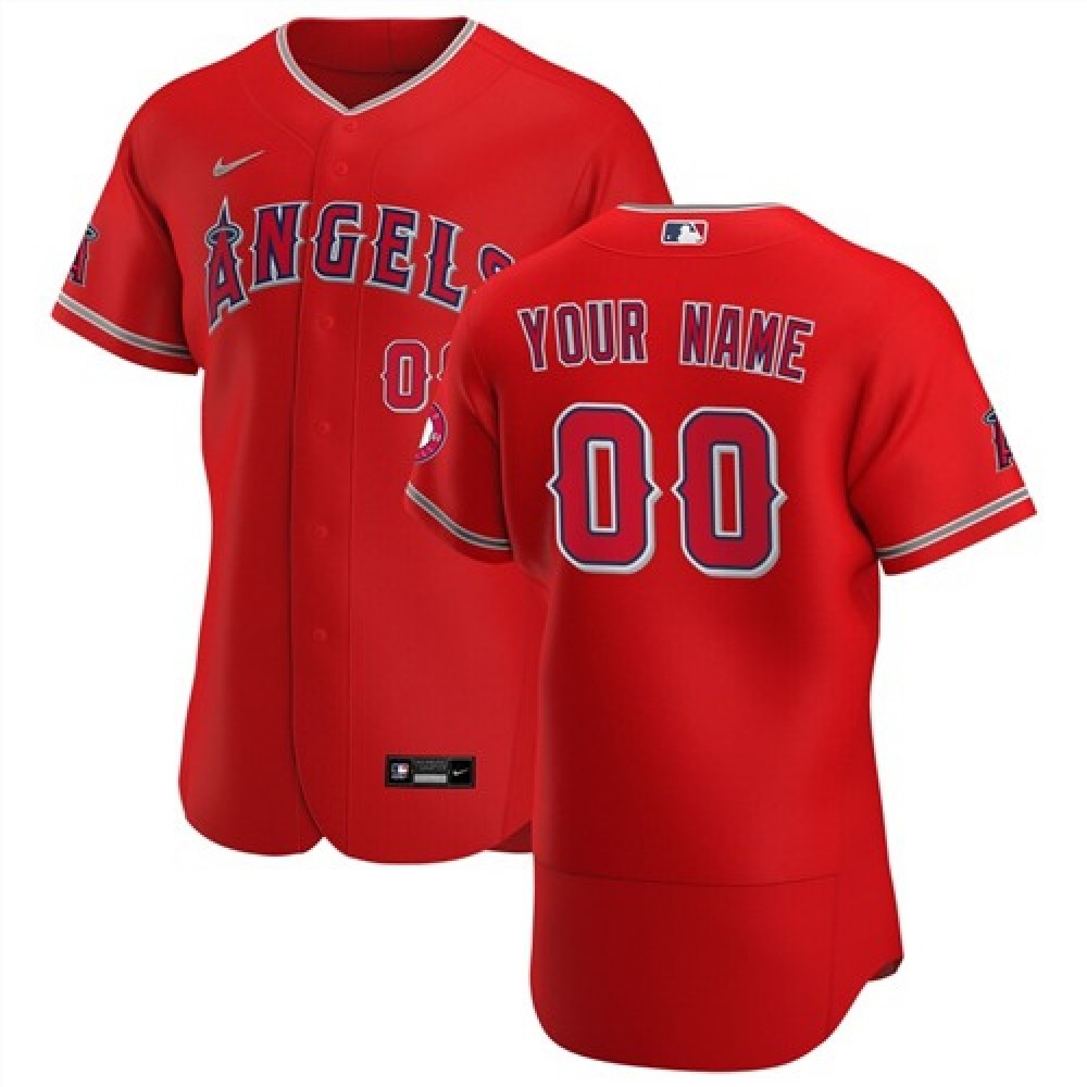 Men's Los Angeles Angels Red Customized Stitched MLB Jersey 1