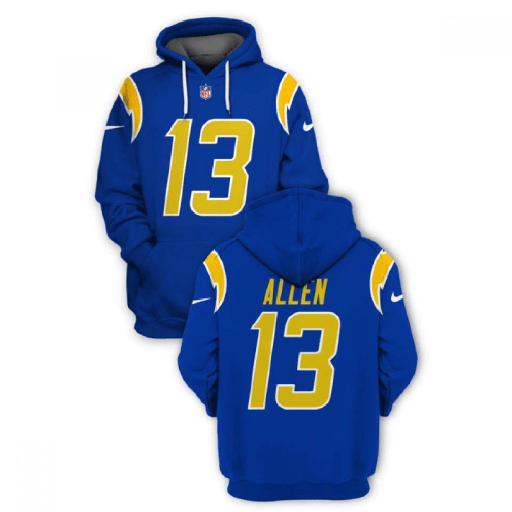 Men's Los Angeles Chargers #13 Keenan Allen 2021 Royal Pullover Hoodie 1