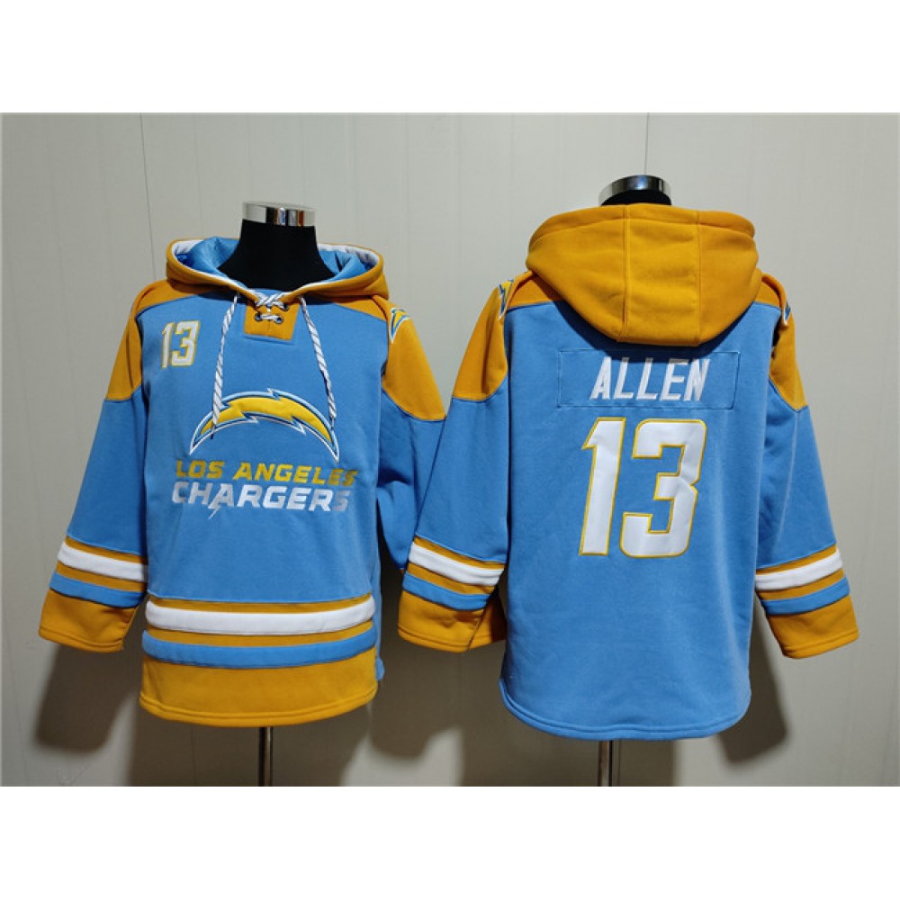 Men's Los Angeles Chargers #13 Keenan Allen Blue Ageless Must-Have Lace-Up Pullover Hoodie 1