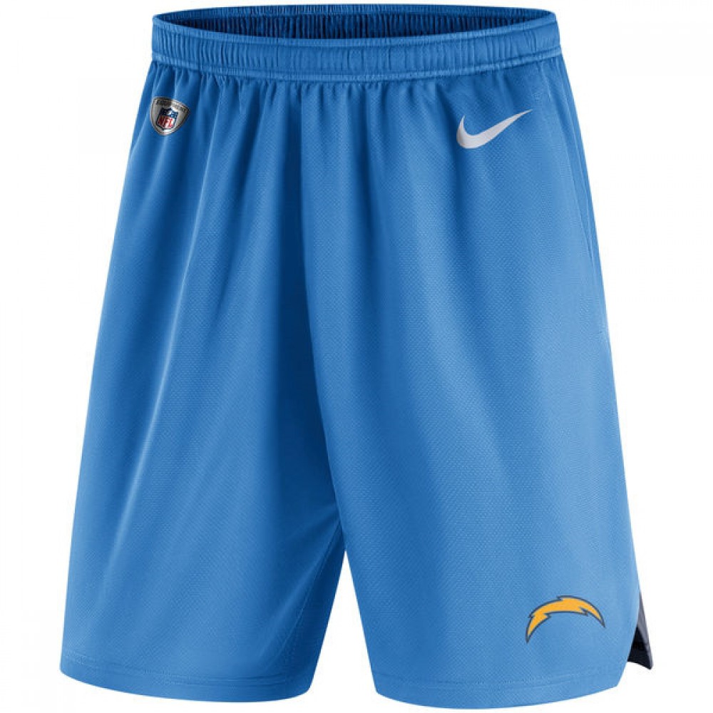 Men's Los Angeles Chargers Powder Blue Knit Performance Shorts 1