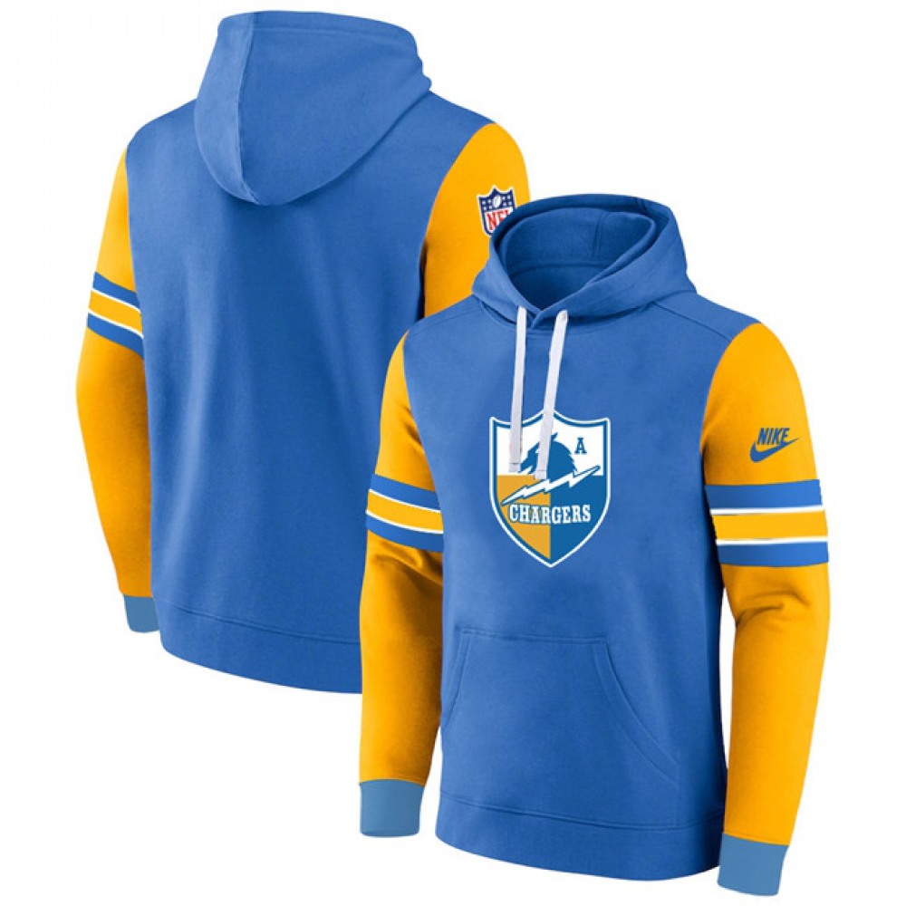Men's Los Angeles Chargers Yellow/Blue Pullover Hoodie 1