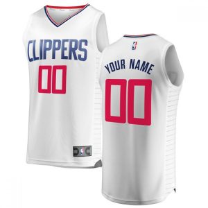 Men's LA Clippers White Custom Jersey