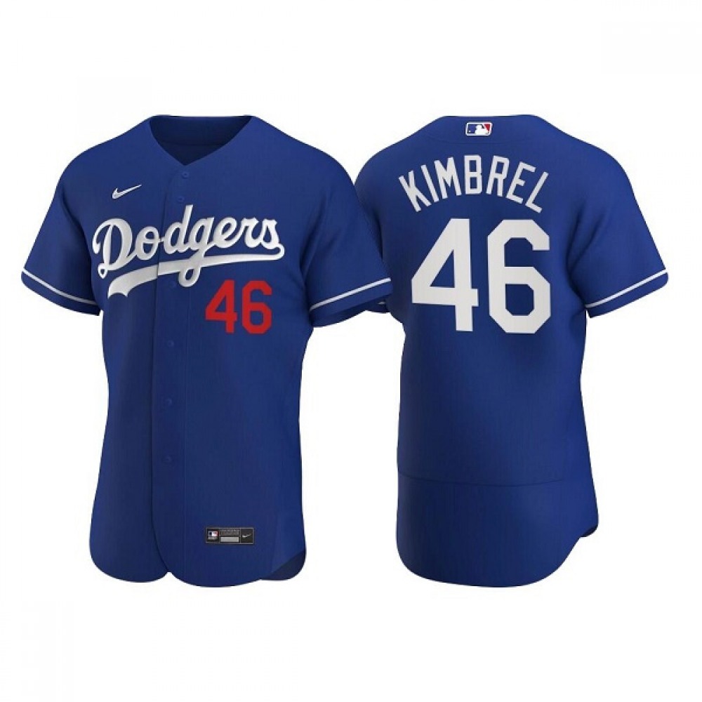 Men's Los Angeles Dodgers #46 Craig Kimbrel Royal Flex Base Stitched Jersey 1