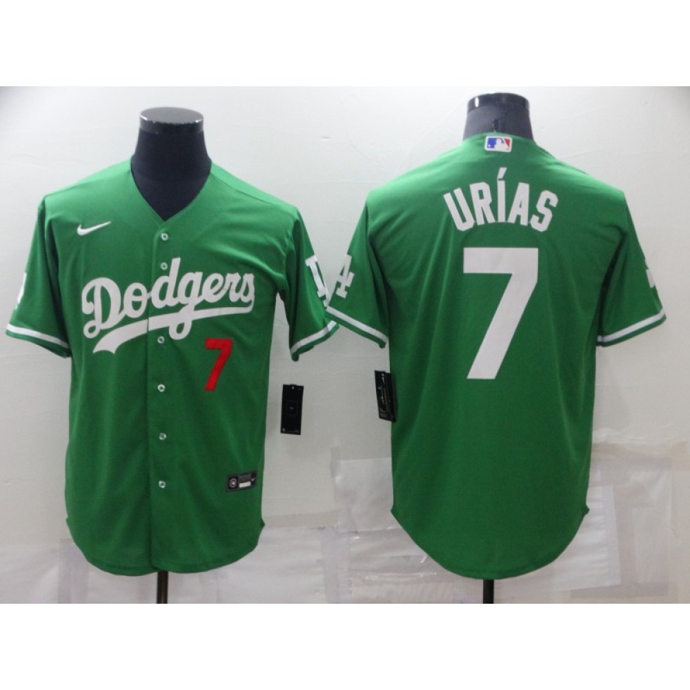 Men's Los Angeles Dodgers #7 Julio Urias Green Stitched Baseball Jersey 1