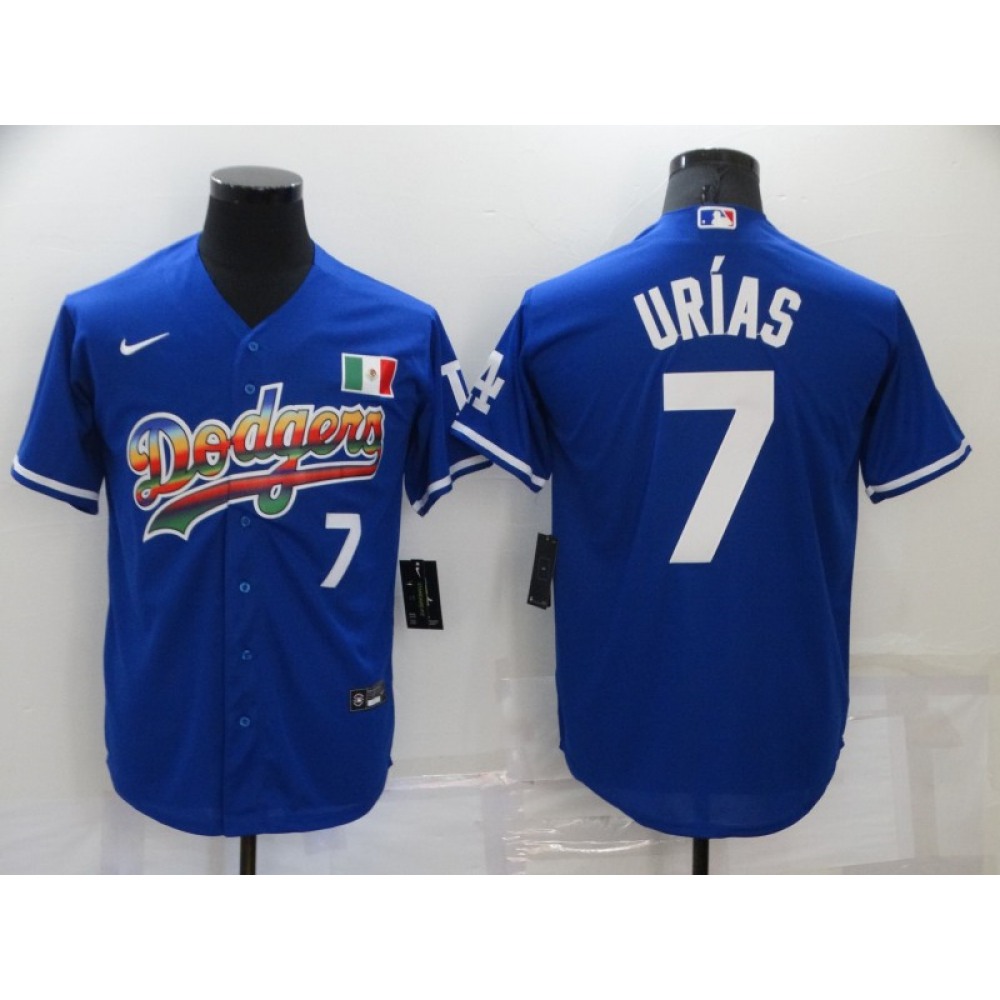 Men's Los Angeles Dodgers #7 Julio Urias Royal Stitched Baseball Jersey 1
