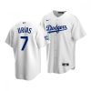 Men's Los Angeles Dodgers #7 Julio Urias White 2020 World Series Champions Home Patch Stitched Jersey