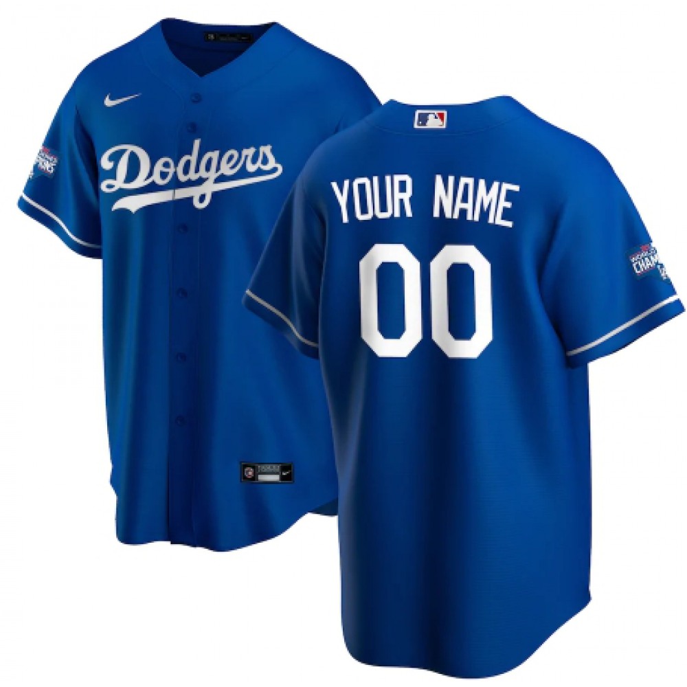 Men's Los Angeles Dodgers ACTIVE PLAYER Custom Royal 2020 World Series Champions Home Patch Stitched Jersey 1