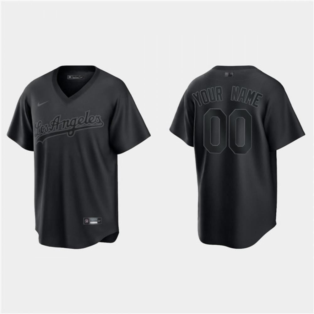 Men's Los Angeles Dodgers ACTIVE Player Custom Black Pitch Black Fashion Replica Stitched Jersey 1