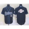 Men's Los Angeles Dodgers Black Team Big Logo With Patch Cool Base Stitched Baseball Jersey