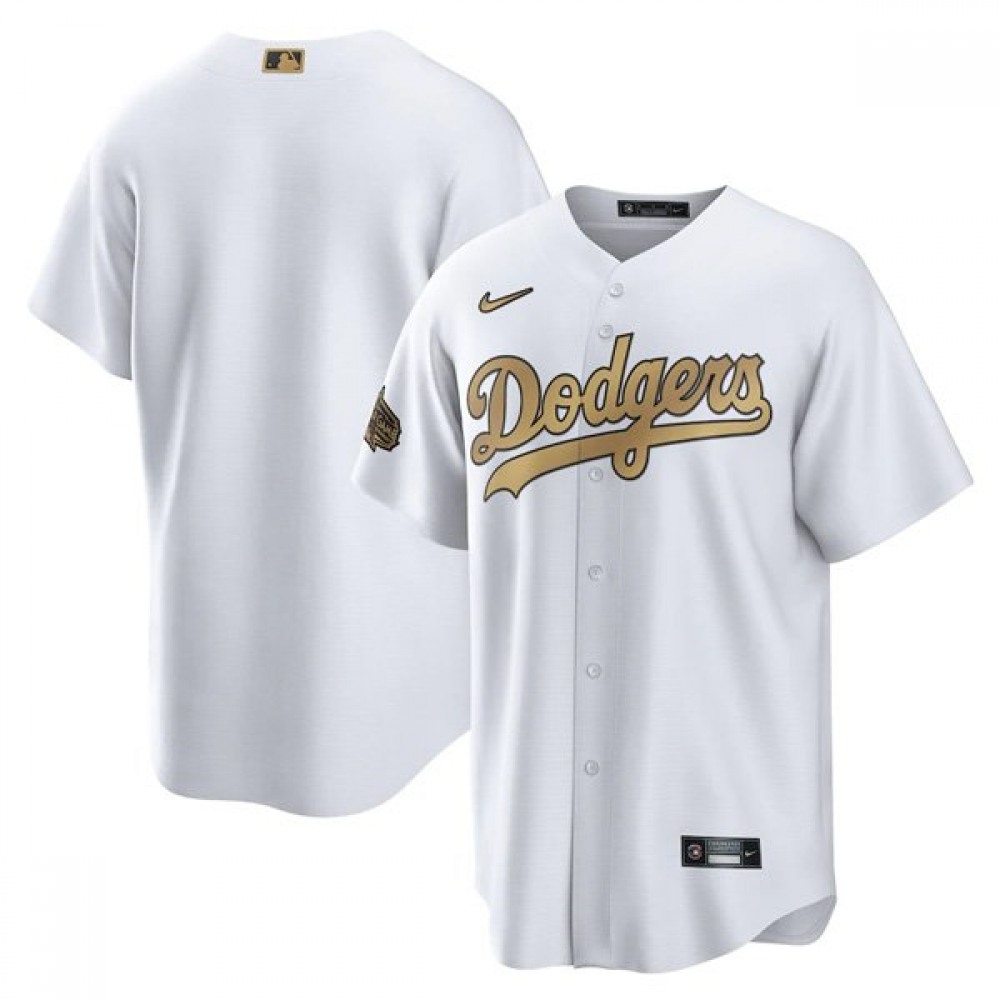 Men's Los Angeles Dodgers Blank 2022 All-Star White Cool Base Stitched Baseball Jersey 1