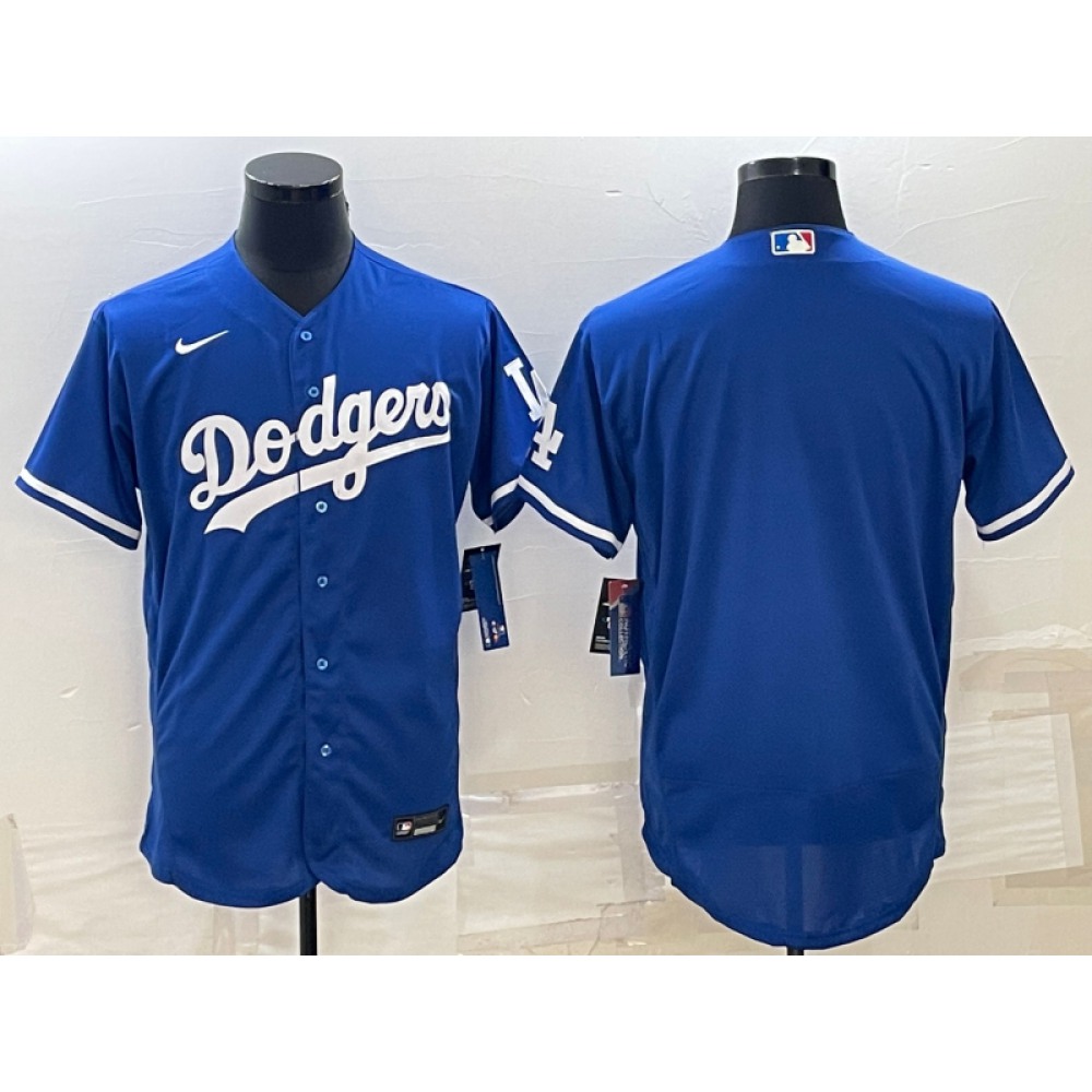 Men's Los Angeles Dodgers Blank Blue Flex Base Stitched Baseball Jersey 1