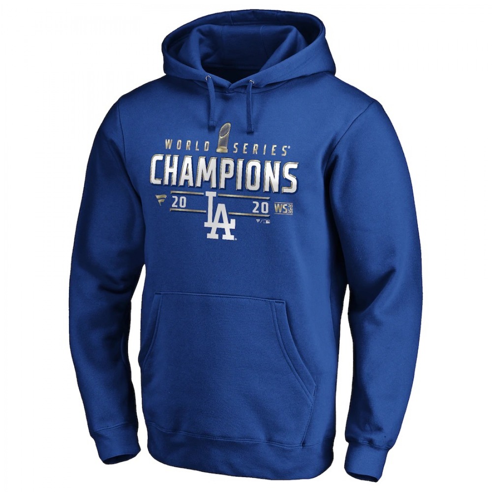 Men's Los Angeles Dodgers Blue 2020 World Series Champions Pullover Hoodie 1
