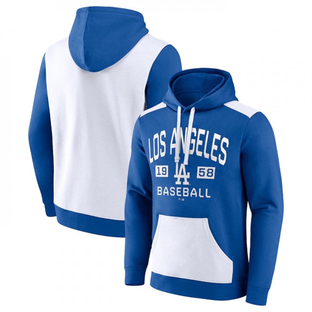 Men's Los Angeles Dodgers Royal/White Chip in Pullover Hoodie 1