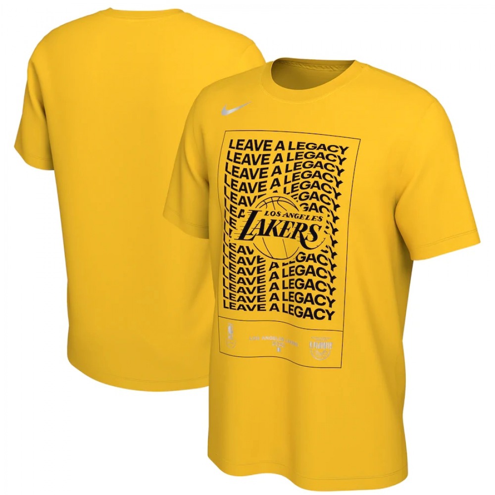 Men's Los Angeles Lakers 2020 Gold Playoffs Bound Mantra T-Shirt 1