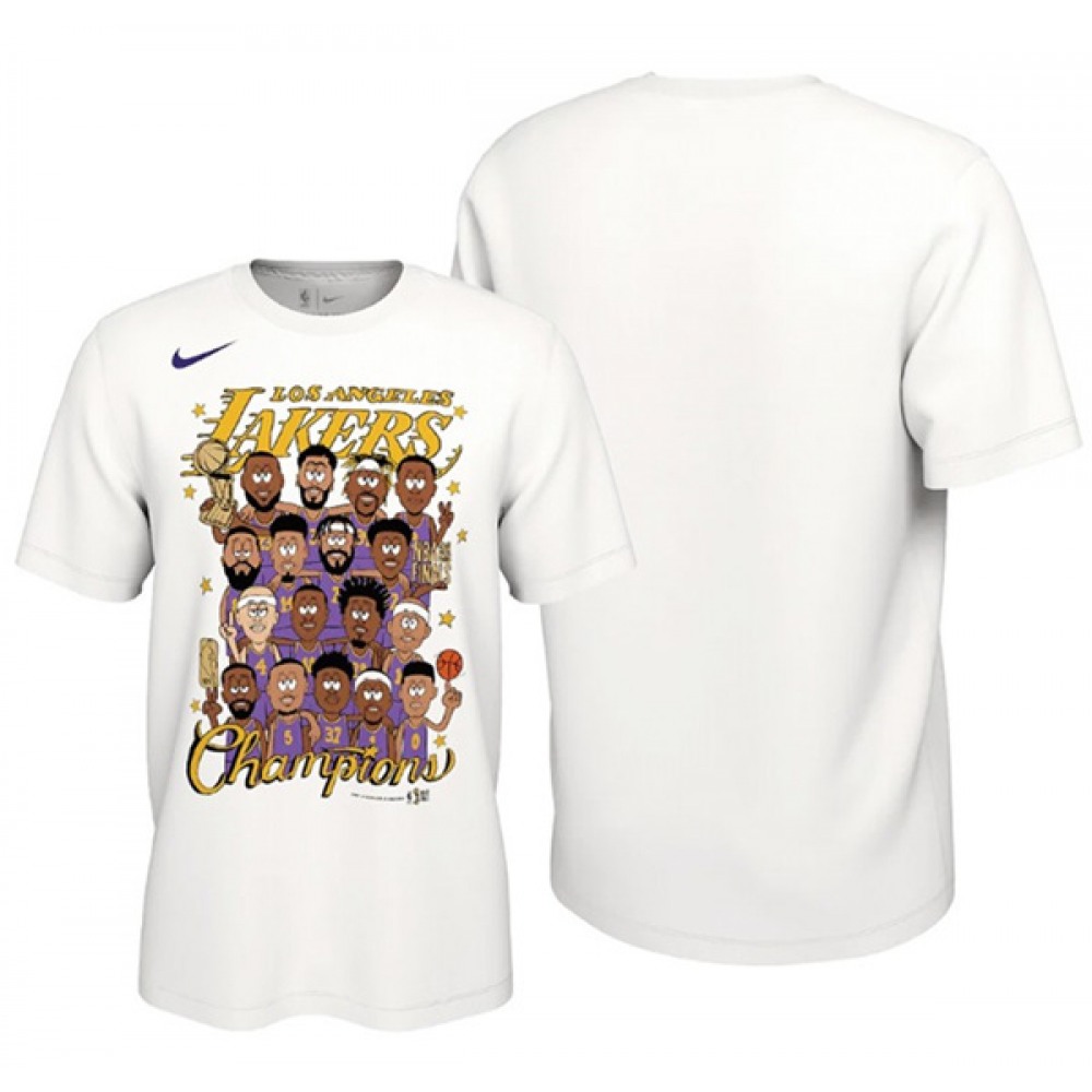 Men's Los Angeles Lakers 2020 White Finals Champions T-Shirt 1