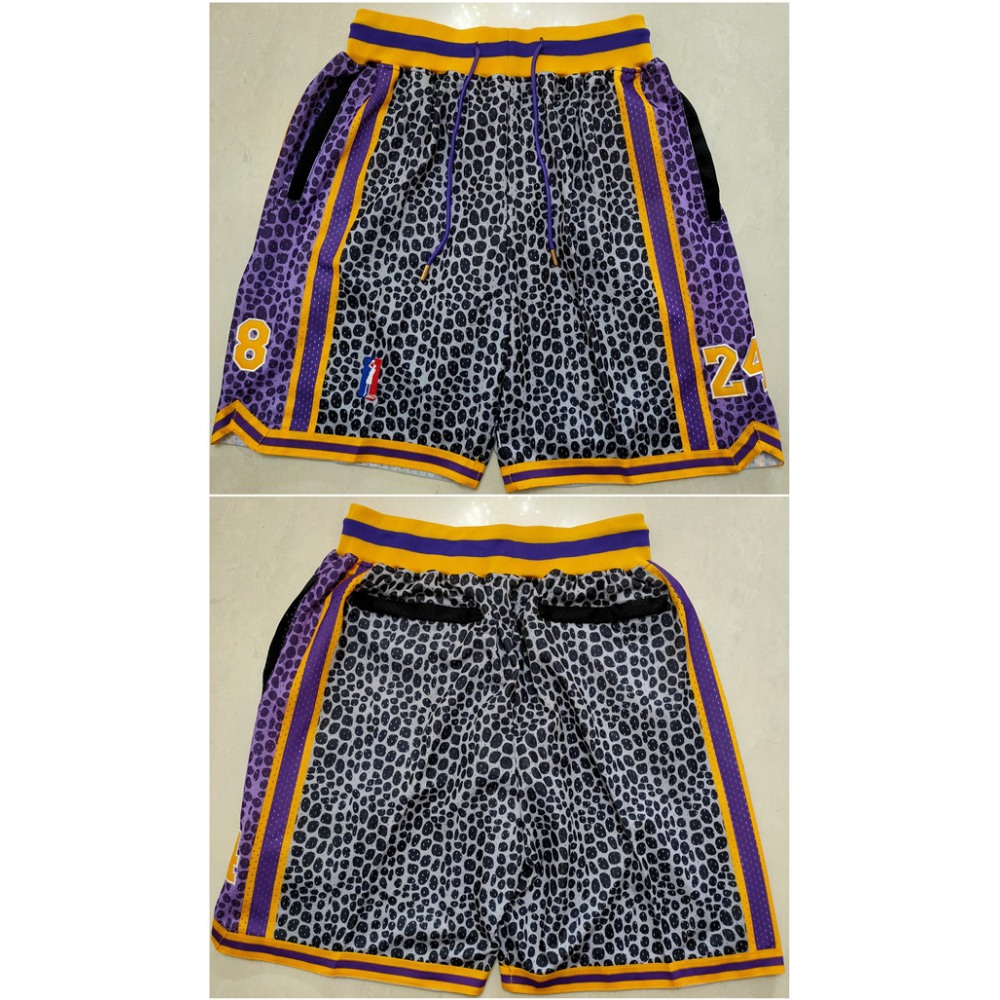 Men's Los Angeles Lakers Black Serpentine Shorts (Run Small) 1