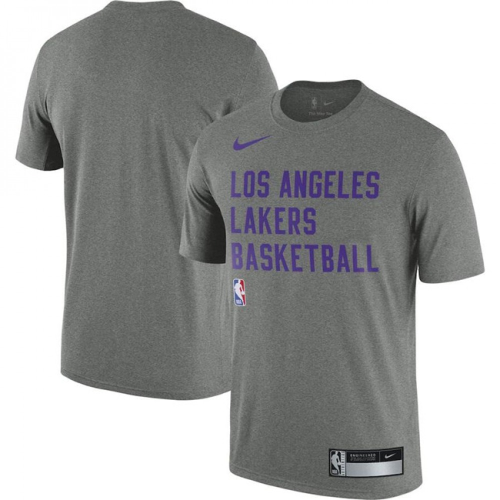 Men's Los Angeles Lakers Heather Gray 2023/24 Sideline Legend Performance Practice T-Shirt 1