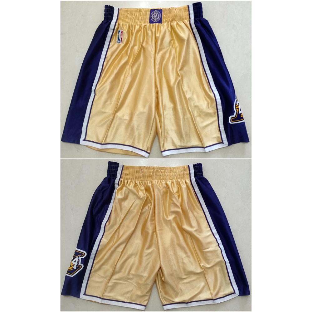 Men's Los Angeles Lakers Kobe Bryant Gold Hall of Fame Shorts (Run Small) 1