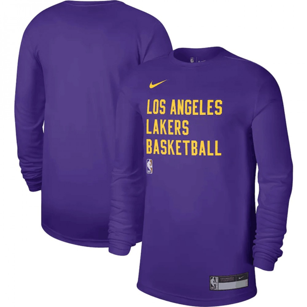 Men's Los Angeles Lakers Purple 2023/24 Legend On-Court Practice Long Sleeve T-Shirt 1