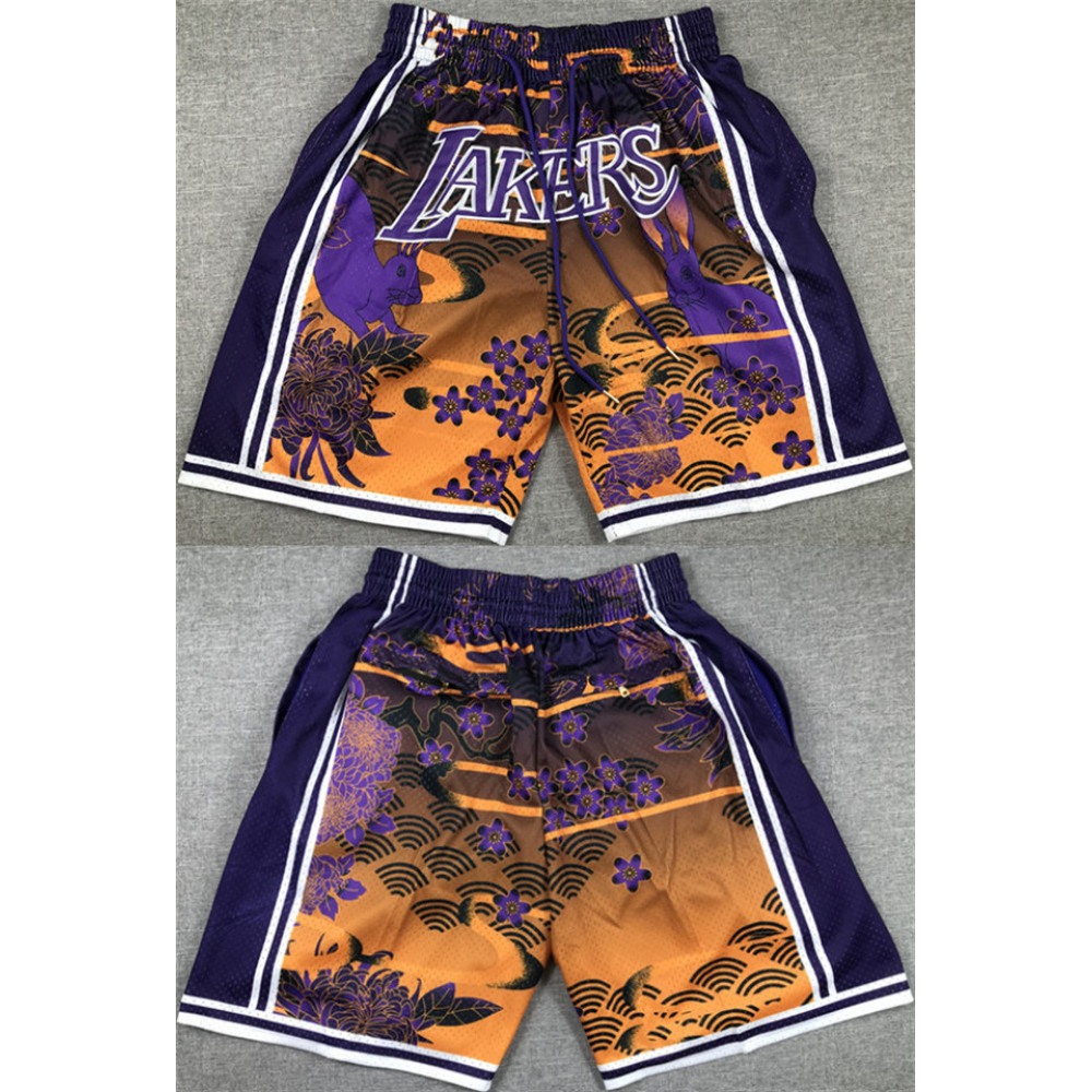 Men's Los Angeles Lakers Purple/Yellow Shorts 1