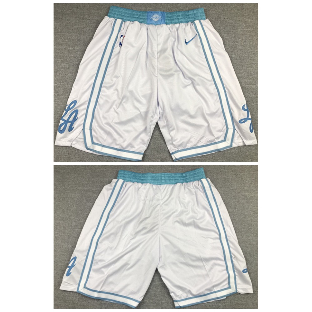 Men's Los Angeles Lakers White Shorts (Run Small) 1
