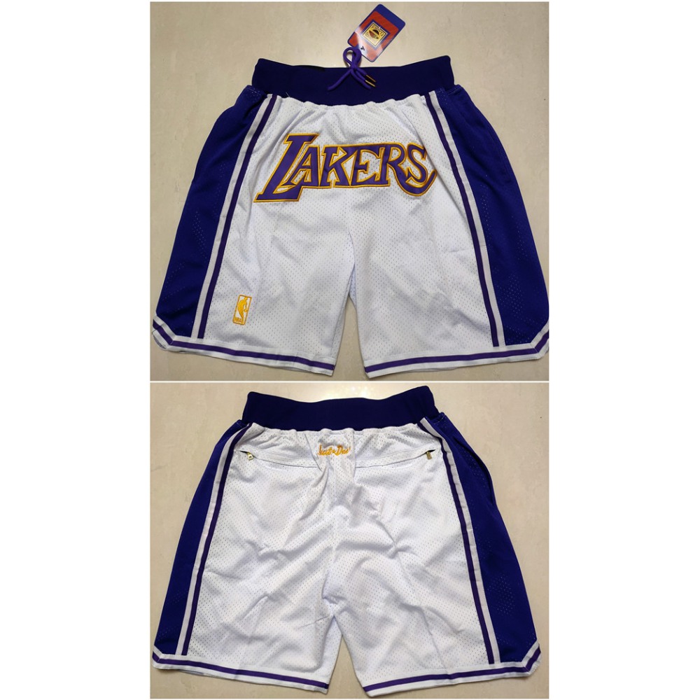Men's Los Angeles Lakers White Shorts (Run Small) 1