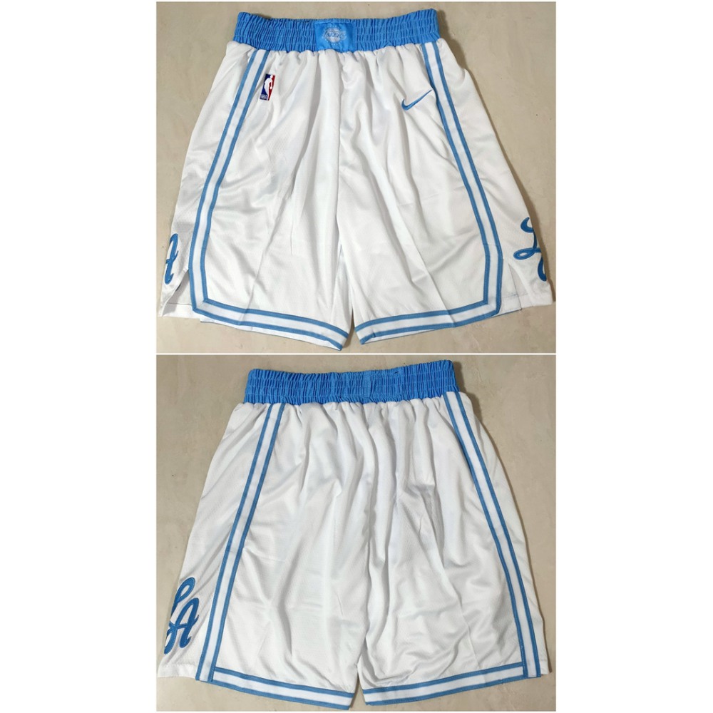 Men's Los Angeles Lakers White Shorts (Run Small) 1