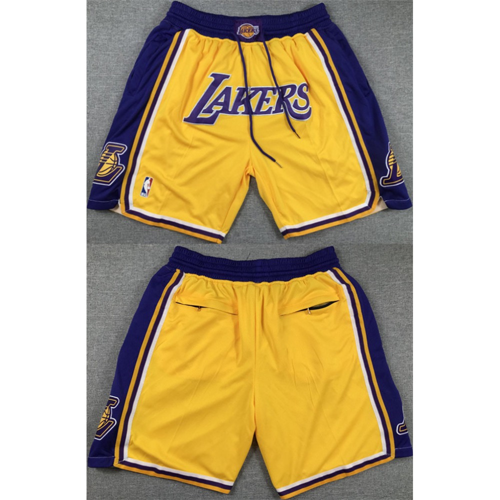 Men's Los Angeles Lakers Yellow/Purple Shorts (Run Small) 1