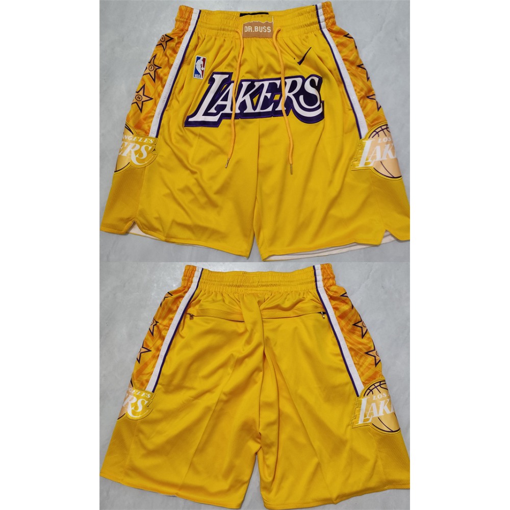 Men's Los Angeles Lakers Yellow Shorts (Run Small) 1