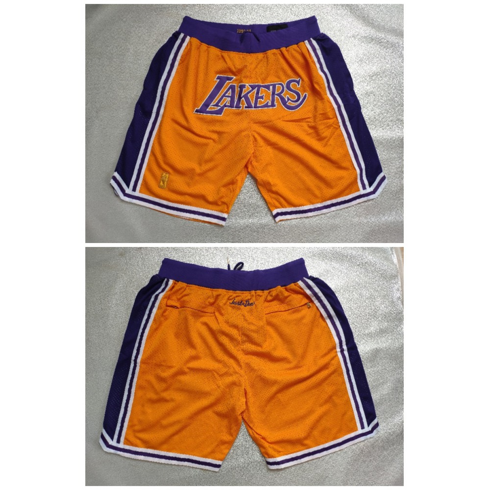 Men's Los Angeles Lakers Yellow Shorts (Run Small) 1