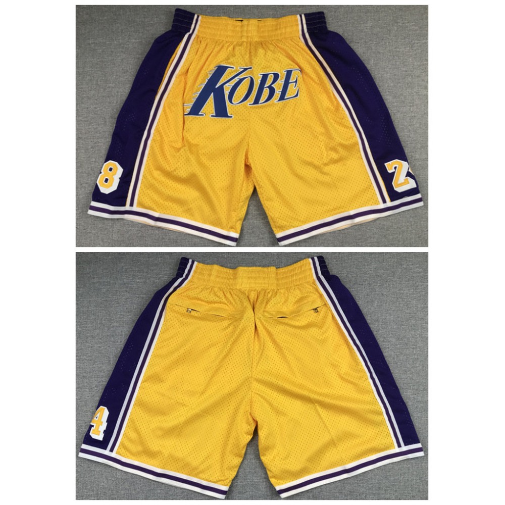 Men's Los Angeles Lakers Yellow Shorts (Run Small) 1