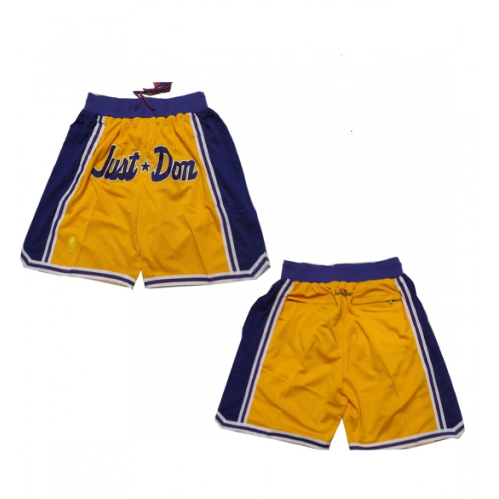 Men's Los Angeles Lakers Yellow Shorts (Run Small) 1