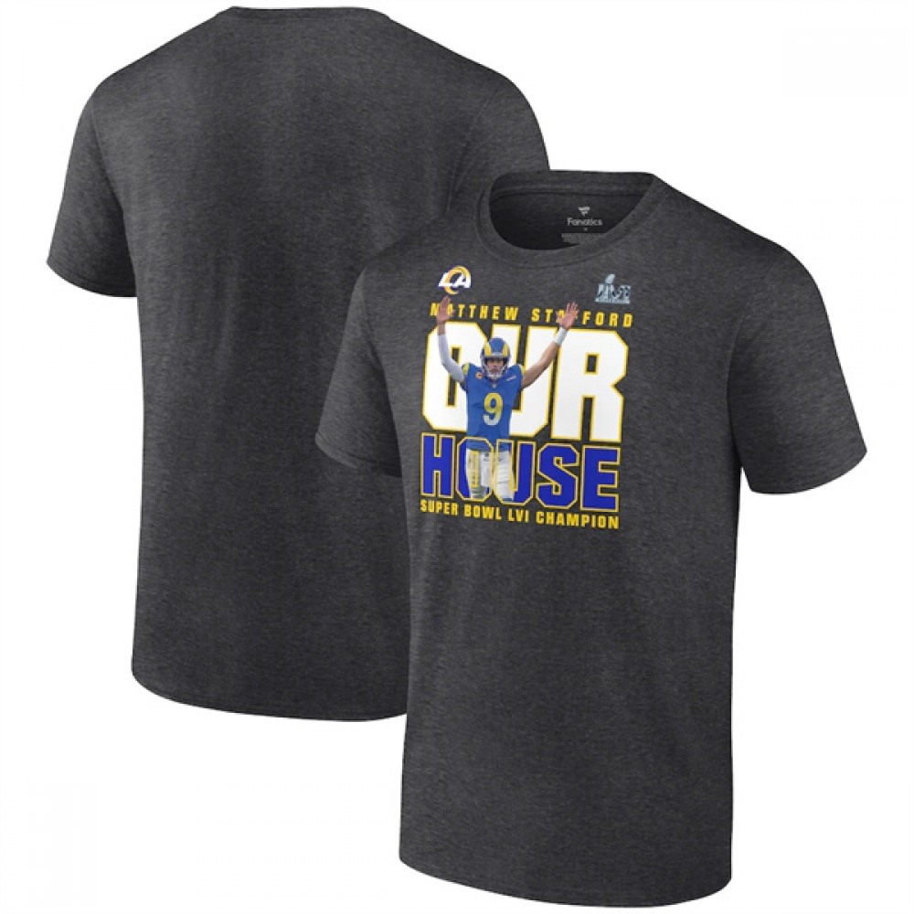Men's Los Angeles Rams 2022 Black Super Bowl LVI Champions T-Shirt 1