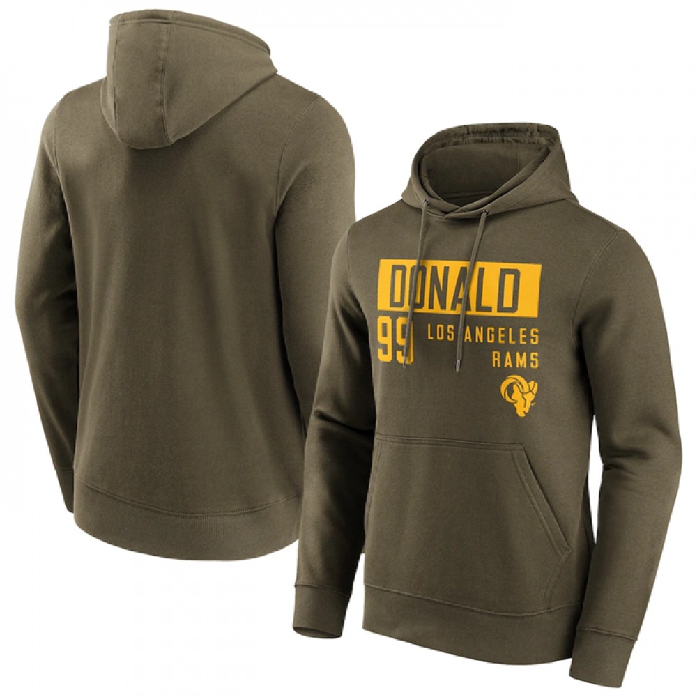 Men's Los Angeles Rams #99 Aaron Donald Fashion Name & Number Hoodie 1