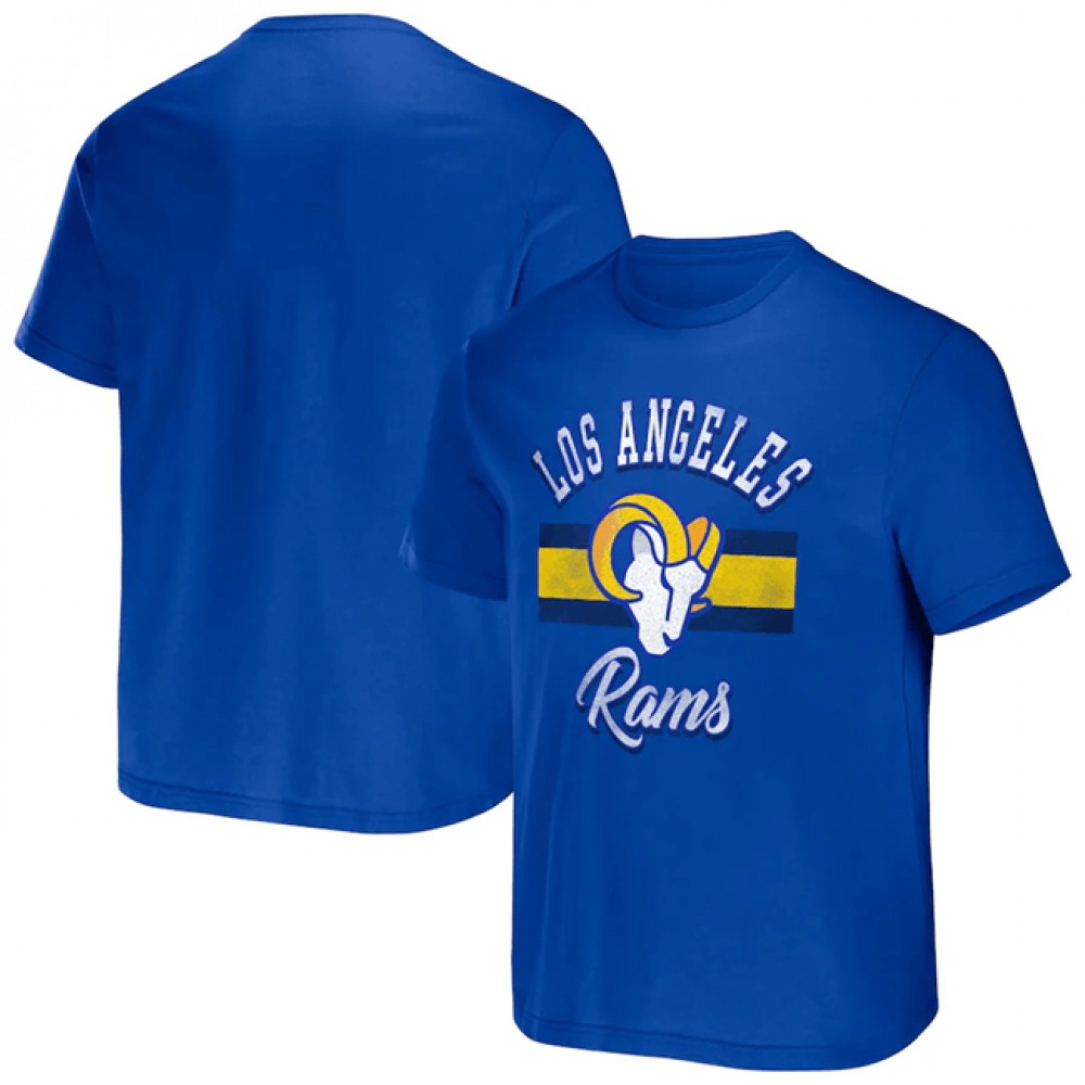 Men's Los Angeles Rams Blue x Darius Rucker Collection Stripe T-Shirt 1
