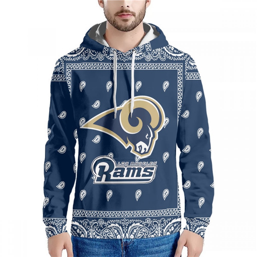 Men's Los Angeles Rams Navy Pullover Hoodie 1
